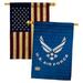 BD-MI-HP-108053-IP-BOAA-D-IM11-AF 28 x 40 in. Military Impressions Decorative Vertical Double Sided USA Vintage US Air Force Americana Applique House Flags - Pack of 2