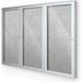 Outdoor Enclosed Bulletin Board Cabinet with 3-Door Silver Trim Platinum - 72 x 48 in.