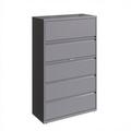 42 in. 5-Drawer Lateral File Cabinet - Arctic Silver