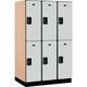 3 in. Extra Wide Designer Wood Locker with Double Tier - Gray - 15 x 24 x 36 in.