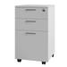 Ptetnvg 360 Degree Casters Large Capacity Spacious Desktop Heightening Design File Cabinet 3 Drawer Rolling Office Bookcase with Lock-White