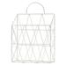 Magazine Holder Hanging Wall-mounted Newspaper Book File Organizer Basket Iron Shelf Storage Container Display Stand (White)