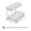 Auledio Pull Out Cabinet Organizer 2 Tier Wire Basket Under Sink Slide Out Storage Shelf with Sliding Drawer Storage - Cabinet Opening Chrome