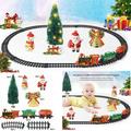 Christmas Train Set for Under/Around Christmas Tree Electric Toy Train with LightsSound Santa Claus Snowman Battery Operated Holiday Train Xmas Gifts for Kids Boys Girls