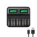 NUOLUX 8 Slots Smart USB Battery Charger Digital Display AA AAA C D Battery Charger