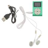 Green MP3 with Clip Digital Portable Media MP3 with Earphone USB Cable Box