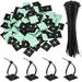 100 Pack Black Zip Tie Adhesive Mounts Self Adhesive Cable Tie Base Holders with Black Multi-Purpose Cable Tie (Length 200 mm Width 2.8 cm)