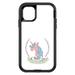 DistinctInk Case for iPhone 15 Pro MAX (6.7 Screen) - OtterBox Defender Custom Black Case - Unicorn - Make Your Own Magic - White