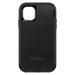 DistinctInk Case for iPhone 15 (6.1 Screen) - OtterBox Defender Custom Black Case - Black Faux Leather Print Design - Printed Faux Leather Image