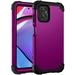 Dteck for Motorola Moto G Power (2021 6.6 ) Armor Case 3 in 1 Heavy Duty Shockproof Hybrid Hard PC Soft Rubber Drop Protection Slim Fit Hybrid Protective Cover Case purple