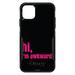 DistinctInk Case for iPhone 12 / 12 PRO (6.1 Screen) - OtterBox Commuter Custom Black Case - Black Hot Pink hi I m awkward.