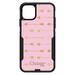 DistinctInk Case for iPhone 11 (6.1 Screen) - OtterBox Commuter Custom Black Case - Pink & Gold Print - Arrows Pattern