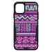 DistinctInk Case for iPhone 11 (6.1 Screen) - OtterBox Commuter Custom Black Case - Pink Green Aztec Tribal