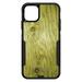 DistinctInk Case for iPhone 13 (6.1 Screen) - OtterBox Commuter Custom Black Case - Yellow Weathered Wood Grain Print - Printed Wood Grain Image