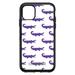 DistinctInk Case for iPhone 13 MINI (5.4 Screen) - OtterBox Symmetry Custom Black Case - Purple White Alligators - Cartoon Alligators