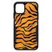 DistinctInk Case for iPhone 11 PRO (6.1 Screen) - OtterBox Commuter Custom Black Case - Orange Black White Tiger Skin Print - Animal Print