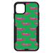 DistinctInk Case for iPhone 12 MINI (5.4 Screen) - OtterBox Commuter Custom Black Case - Green Pink Alligators - Cartoon Alligators