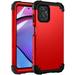 Dteck for Motorola Moto G Power (2021 6.6 ) Armor Case 3 in 1 Heavy Duty Shockproof Hybrid Hard PC Soft Rubber Drop Protection Slim Fit Hybrid Protective Cover Case red