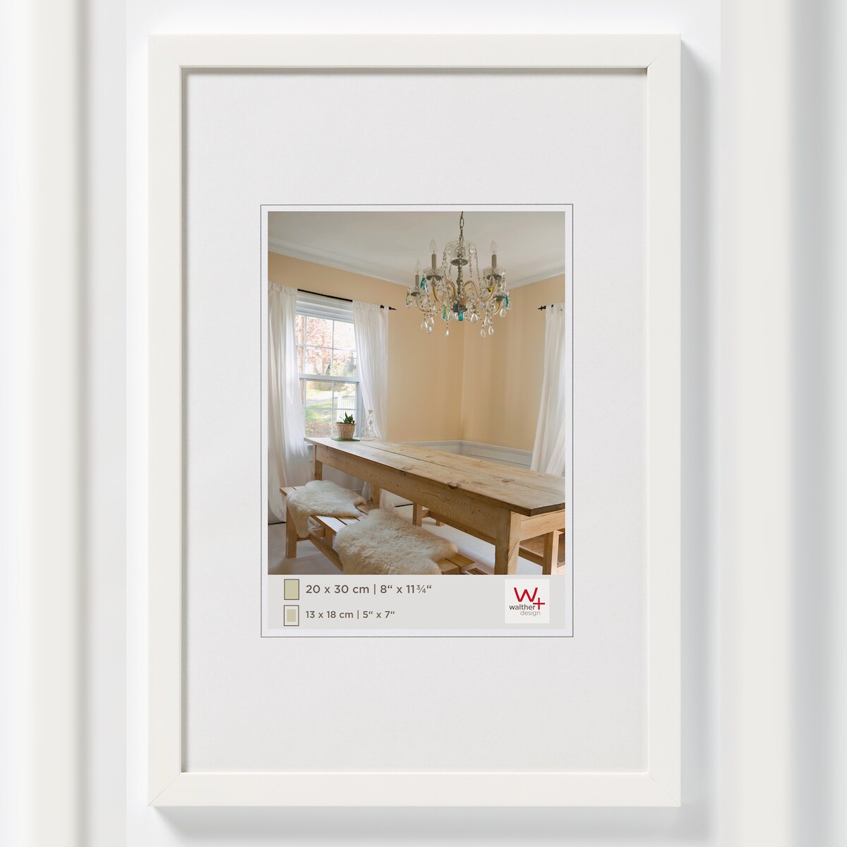 walther + design Peppers Holz Bilderrahmen 13X18 cm POLARWEISS Image