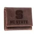 Brown NC State Wolfpack Leather Tri-Fold Wallet