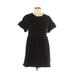 River Island Casual Dress - Mini Crew Neck Short sleeves: Black Solid Dresses - Women's Size 10
