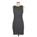 Forever 21 Casual Dress - Bodycon Crew Neck Sleeveless: Gray Color Block Dresses - Women's Size Medium