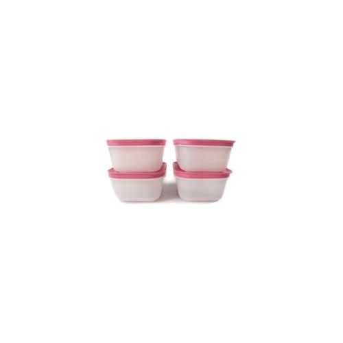TUPPERWARE Gefrier-Behälter 450 ml weiß-pink Eis-Kristall (4) Eiskristall