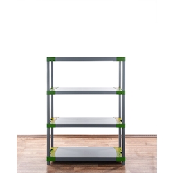 PROREGAL Kunststoffregal GREY BEAR Low, HxBxT 138x80x46cm, Fachlast 120kg, Grau-Grün Kunststoff-Regal Euro-Regal Stecksystem Lagerregal Image