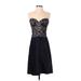 BCBGMAXAZRIA Cocktail Dress - Party: Black Damask Dresses - Women's Size 4