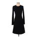 Theory Casual Dress - A-Line Crew Neck Long sleeves: Black Print Dresses - Women's Size P