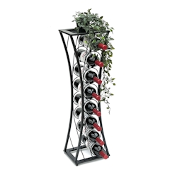 DanDiBo Weinregal Metall Schwarz Stehend Mika 80 cm 96536 Flaschenregal Flaschenständer Flaschenhalter Schmal Modern Image