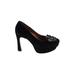 Earthies Heels: Pumps Stilleto Cocktail Party Black Solid Shoes - Women's Size 8 1/2 - Round Toe