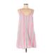 Entro Casual Dress - A-Line Plunge Sleeveless: Pink Stripes Dresses - New - Women's Size Medium