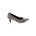 Clarks Heels: Slip-on Kitten Heel Feminine Ivory Snake Print Shoes - Women's Size 6 1/2 - Pointed Toe