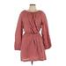 Gap Casual Dress - Mini Crew Neck Long sleeves: Pink Dresses - Women's Size Large