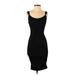 White House Black Market Cocktail Dress - Midi Scoop Neck Sleeveless: Black Solid Dresses - Women's Size 00