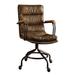 Plethoria Russell Swivel Office Chair w/ Casters Upholstered/Metal in Brown | 36.5 H x 22.5 W x 26.5 D in | Wayfair A61429