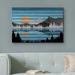 IDEA4WALL Western Wood Effect Landscape Sky Lake Mountain Range Nature Abstract Farmhouse Wall Decor Bedroom On Canvas Print Metal in Blue | Wayfair