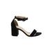 CL by Laundry Heels: Black Print Shoes - Women's Size 9 1/2 - Open Toe