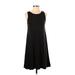 Ann Taylor LOFT Casual Dress - A-Line Scoop Neck Sleeveless: Black Print Dresses - Women's Size X-Small