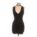 Dance & Marvel Casual Dress - Bodycon Plunge Sleeveless: Black Print Dresses - Women's Size Medium