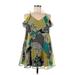 Trafaluc by Zara Casual Dress - Mini V-Neck Sleeveless: Green Dresses - Women's Size Medium