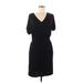 Calvin Klein Casual Dress - Wrap: Black Solid Dresses - Women's Size 8