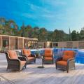 Red Barrel Studio® Knovah Wicker Outdoor Lounge Chair Wicker/Rattan in Orange | 34 H x 29 W x 33 D in | Wayfair 5E0BF387F80D4C9EB4AE7843C31ECF7A