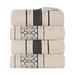 Charlton Home® Sadie Zero Twist Cotton Solid & Jacquard Floral Absorbent Bath Towel 100% Cotton in Gray/White | 30 W in | Wayfair