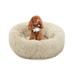 MoNiBloom Plush Cat Dog Bed Calming Doughnut Fur Cuddler Bed Pet Bed Round Fluffy Pet Cushion Pad Polyester in Brown | Wayfair A69-DB-001-23-BR