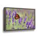 Ebern Designs English Lavender & Butterfly by Julie Peterson - Print on Canvas in Green/Indigo | 8 H x 10 W x 2 D in | Wayfair