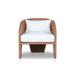 Corrigan Studio® Louisette Patio Dining Armchair w/ Cushion Wicker/Rattan in White/Brown | 29 H x 28 W x 28 D in | Wayfair