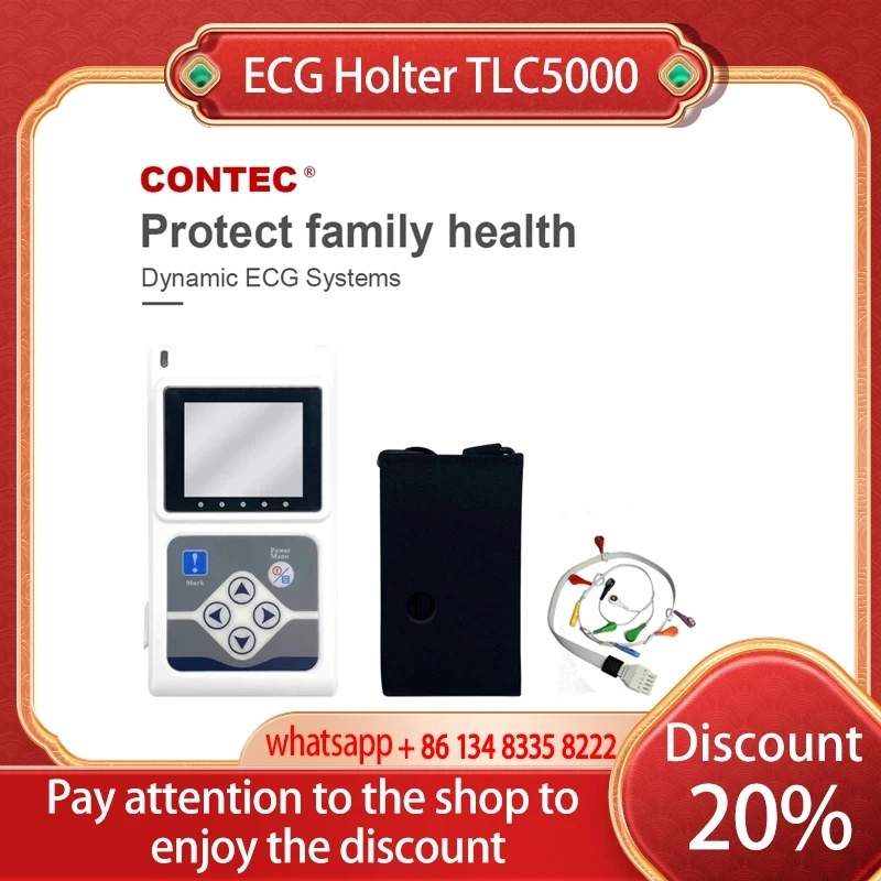 CONTEC TLC5000 Holter ECG a 12 canali ECG 24 ore Holter EKG Monitor Software TLC5000 CONTEC