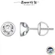 Bamoer U Bezel-Setting Moissanite Ear Stud Heart Hollowed 925 Sterling Silver Earring Round Cut Lab